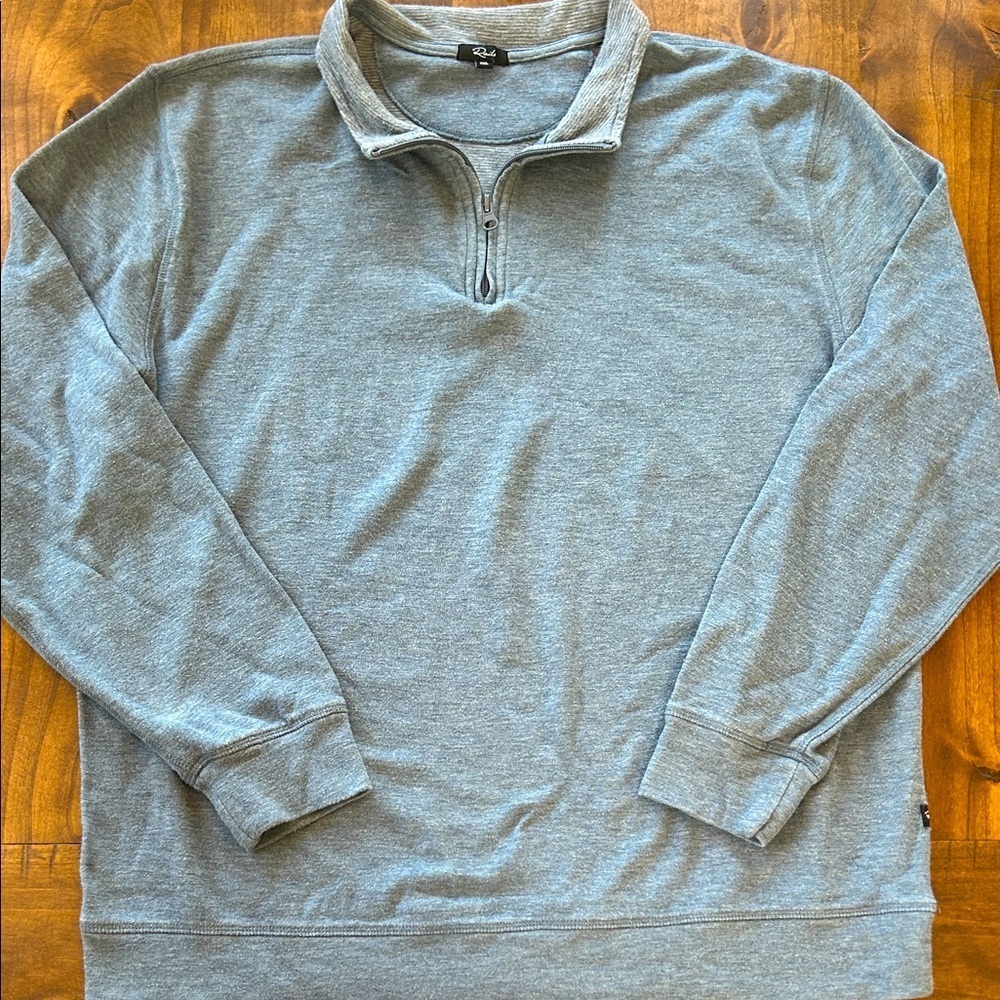 Rails Men's Gavin Quarter Zip Sweatshirt Size XXL Color Blue Grey Melange - Picture 2 of 6